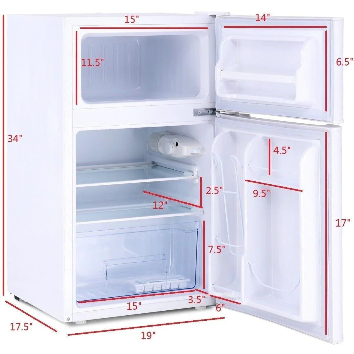 Household Compact Stainless Steel Refrigerator 21890765 , 3.2 cu ft. - YOURISHOP.COM