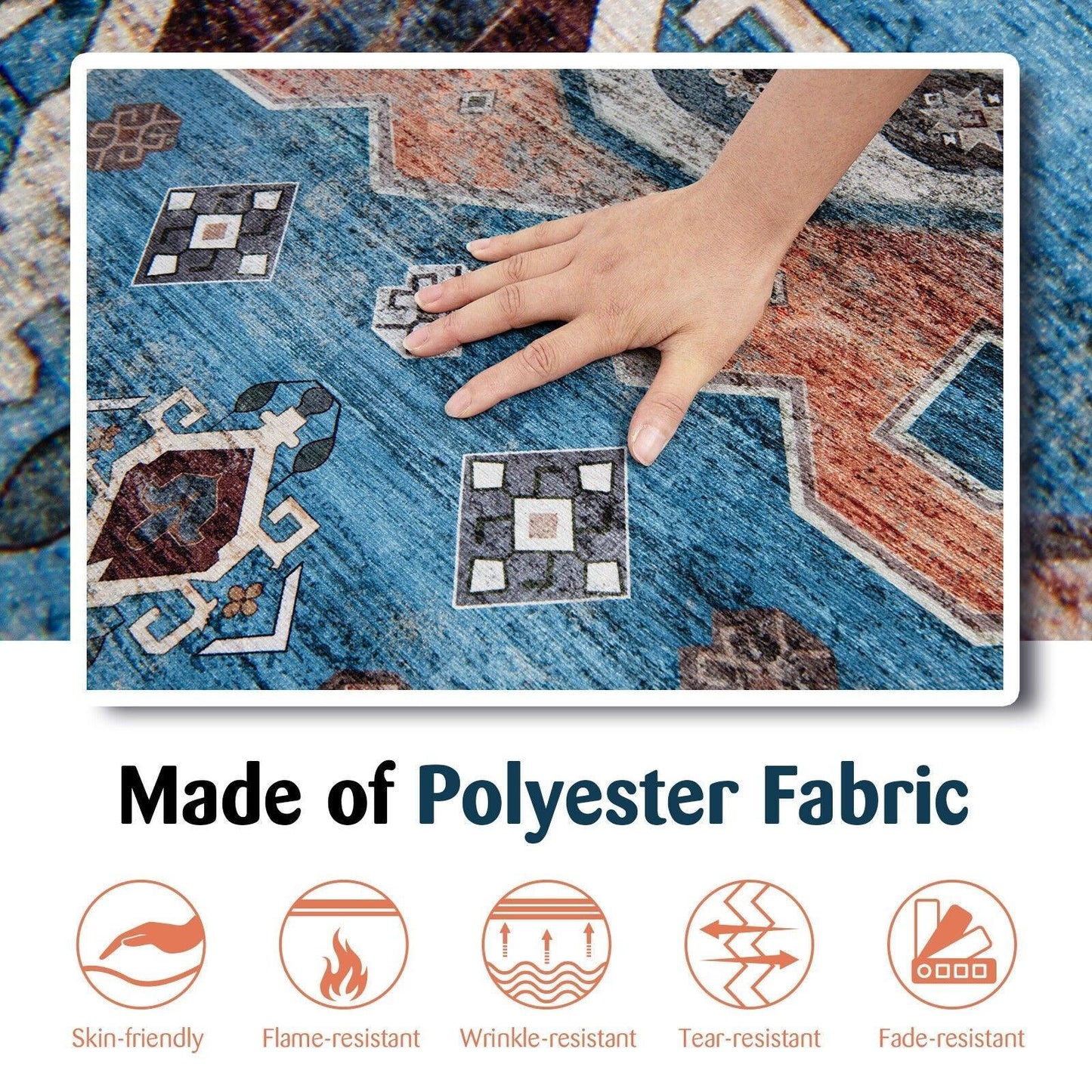 Indoor Area Rug 81365047,5 x 7 Inch Non-Shedding Distressed Vintage - YOURISHOP.COM