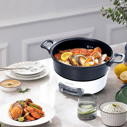 Joydeem multi-function cooking pot cooking pot multi-purpose pot JD-3702W 3-speed precise temperature control 4 sets of baking pans Coconut milk white - YOURISHOP.COM