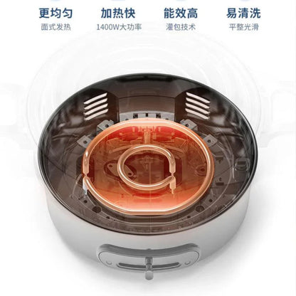 Joydeem multi-function cooking pot cooking pot multi-purpose pot JD-3702W 3-speed precise temperature control 4 sets of baking pans Coconut milk white - YOURISHOP.COM