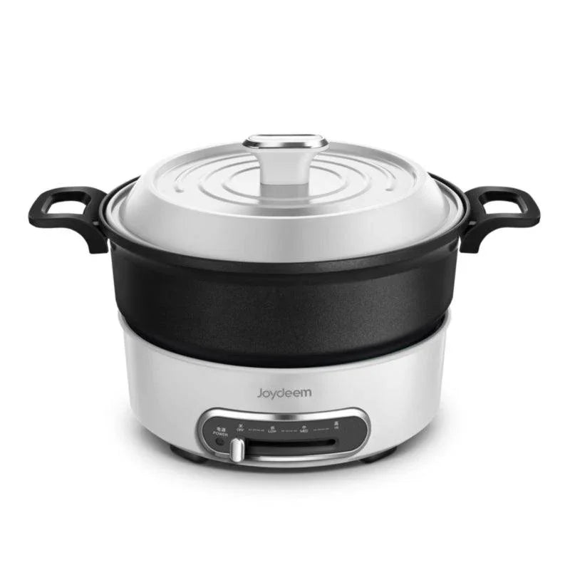 Joydeem multi-function cooking pot cooking pot multi-purpose pot JD-3702W 3-speed precise temperature control 4 sets of baking pans Coconut milk white - YOURISHOP.COM