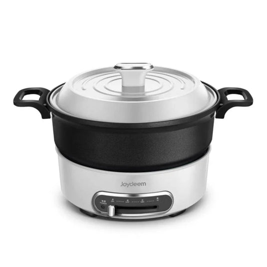 Joydeem multi-function cooking pot cooking pot multi-purpose pot JD-3702W 3-speed precise temperature control 4 sets of baking pans Coconut milk white - YOURISHOP.COM
