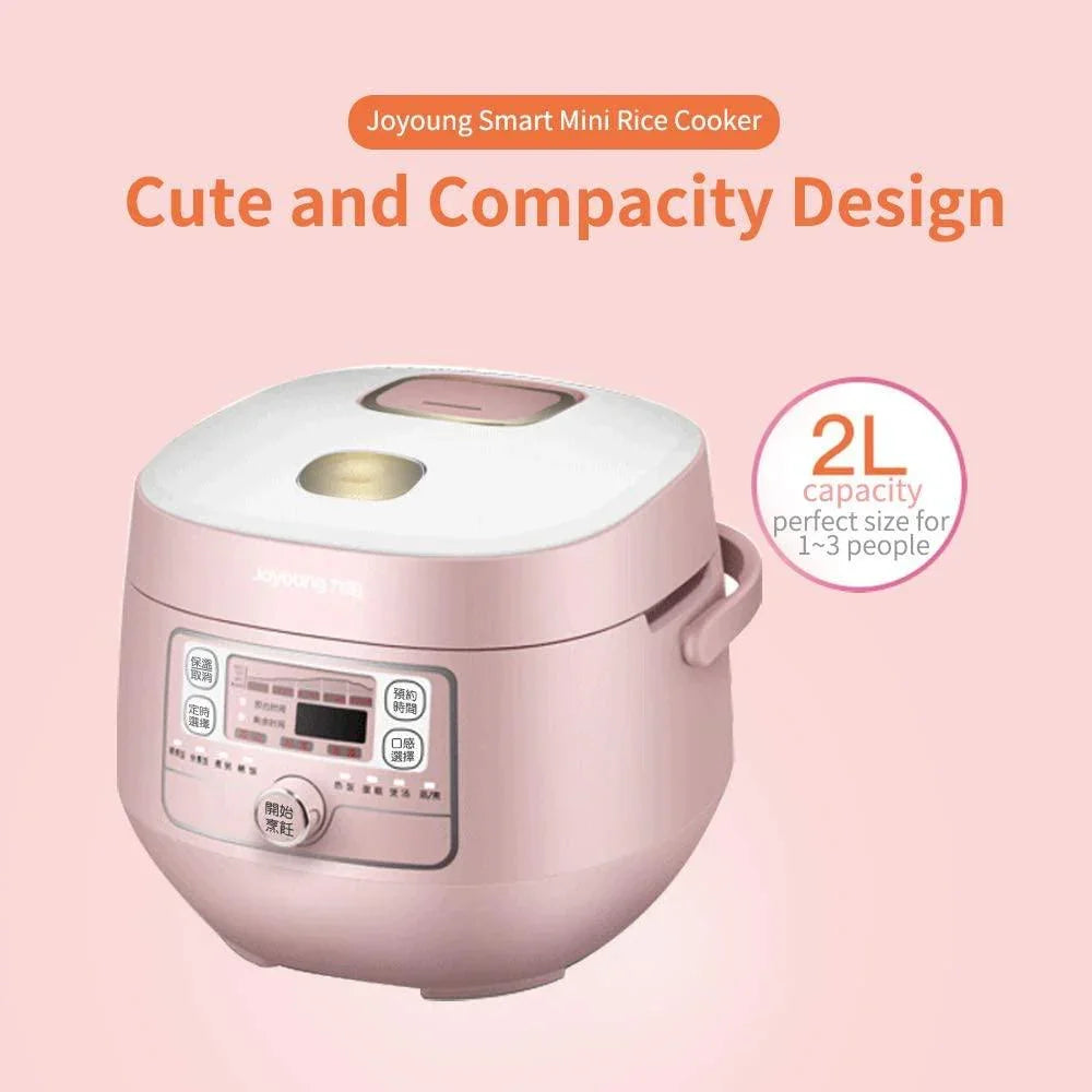 Joyoung Rice Cooker JYF-20FS987M, Mini Multi-use with Timer, 2L, Pink - YOURISHOP.COM