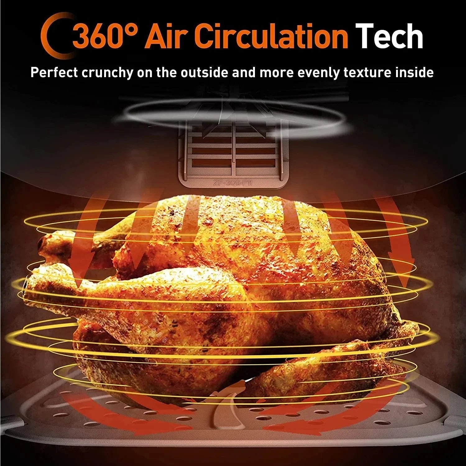 K45-VF-571: JOYOUNG Air Fryer, LED One Touch Screen,8 in 1, 4.8Qt Air Fryer, 93% less fat, Hot Oven Cooker with ℃ to ℉ Switch, Nonstick Basket, Black - YOURISHOP.COM