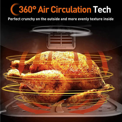 K45-VF-571: JOYOUNG Air Fryer, LED One Touch Screen,8 in 1, 4.8Qt Air Fryer, 93% less fat, Hot Oven Cooker with ℃ to ℉ Switch, Nonstick Basket, Black - YOURISHOP.COM