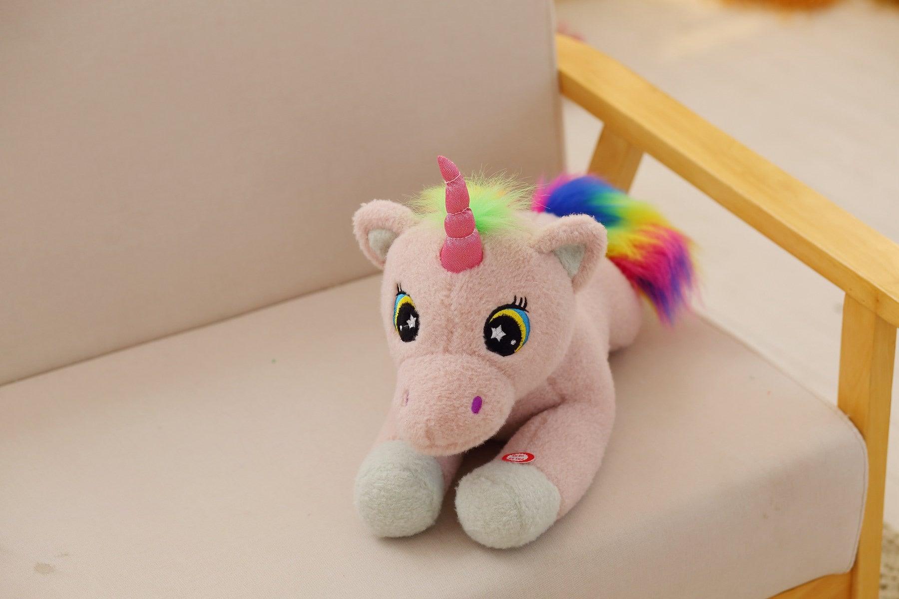 Kawaii 50CM Led Light Colourful Unicorn Plush Toy The Tail of the Rainbow Glowing Soft Present for Children Surprised Derocation - YOURISHOP.COM