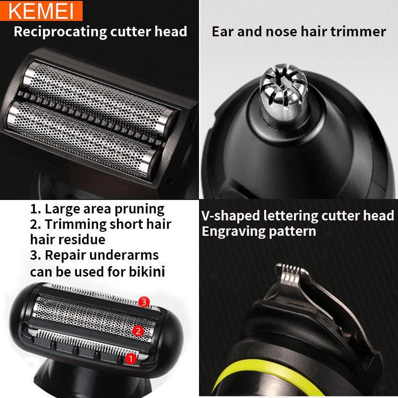 Kemei Electric Hair Clipper Beauty kit for Men Electric shaver beard trimme men&#39;s Razor multifunctional hair cutting machine - YOURISHOP.COM