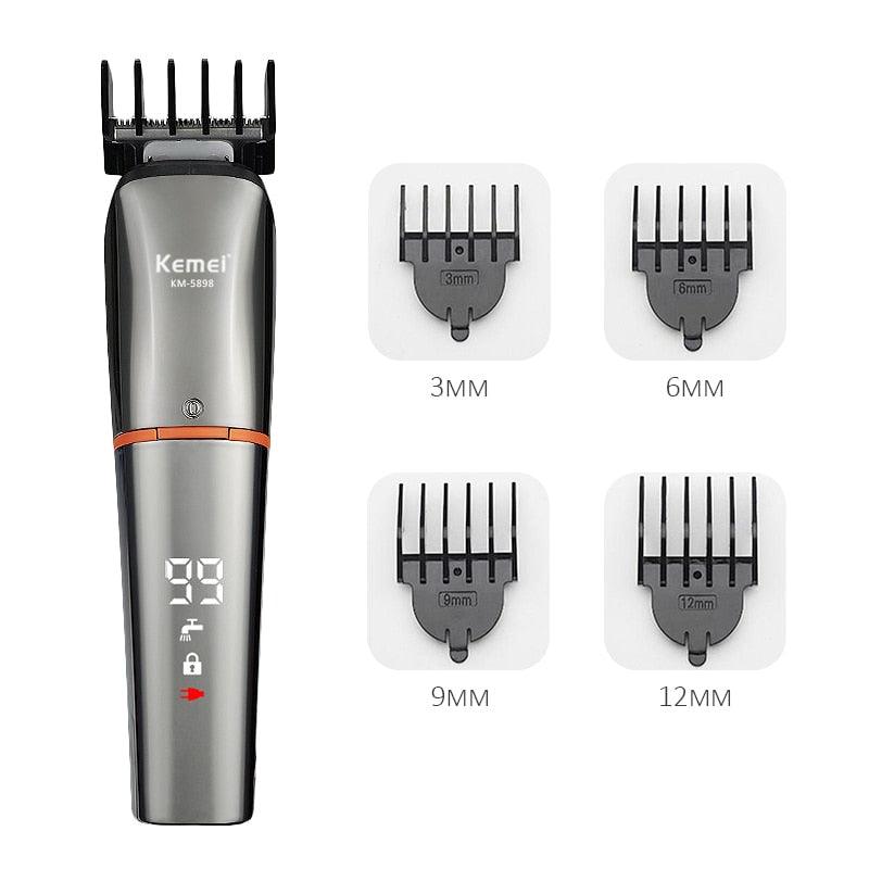 KEMEI Electric Hair Clipper LED Display for Men Professional Hair Trimmer USB Charging Rechargeable Hair Cutting Beard Machine - YOURISHOP.COM