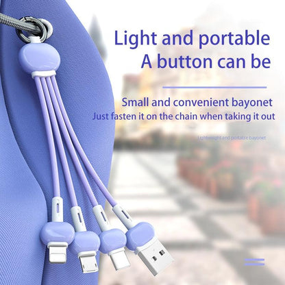 Keychain 3 in 1 USB Type C Cable for iPhone 13 12 11 XS X XR 3in1 2in1 USB Cable Charger Micro USB Type C Cord for Xiaomi Redmi - YOURISHOP.COM