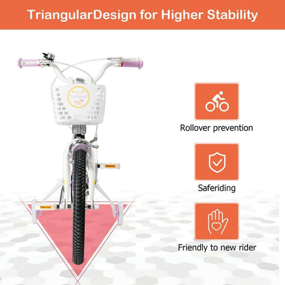 Kids Adjustable Bike TY327932, 18 Inch with Training Wheels - YOURISHOP.COM
