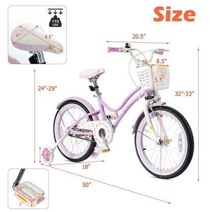 Kids Adjustable Bike TY327932, 18 Inch with Training Wheels - YOURISHOP.COM
