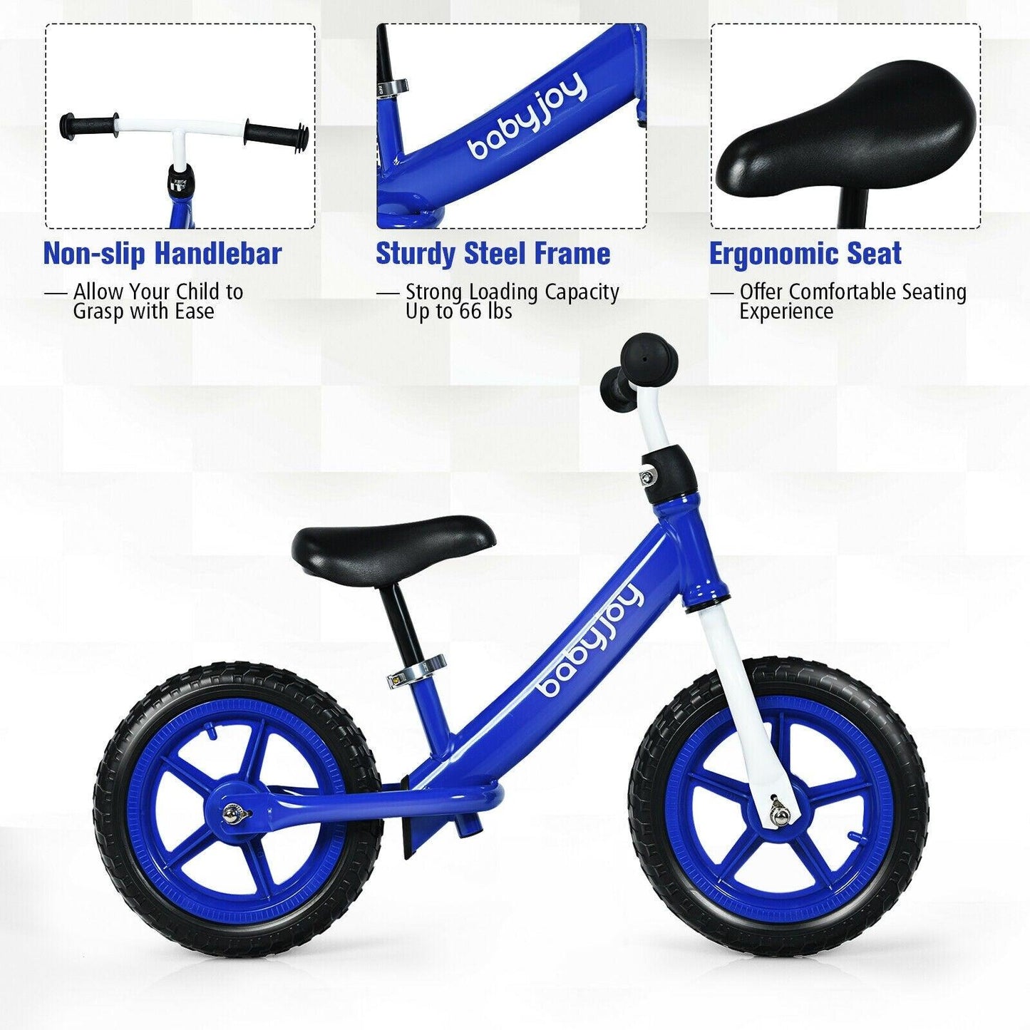 Kids Balance Bike TY327799,No-Pedal Ride Pre Learn with Adjustable Seat