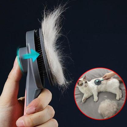 Kimpets Cat Comb Dog Hair Remover Brush Pet Grooming Slicker Needle Comb Removes Tangled Self Cleaning Pet Supplies Accessories - YOURISHOP.COM