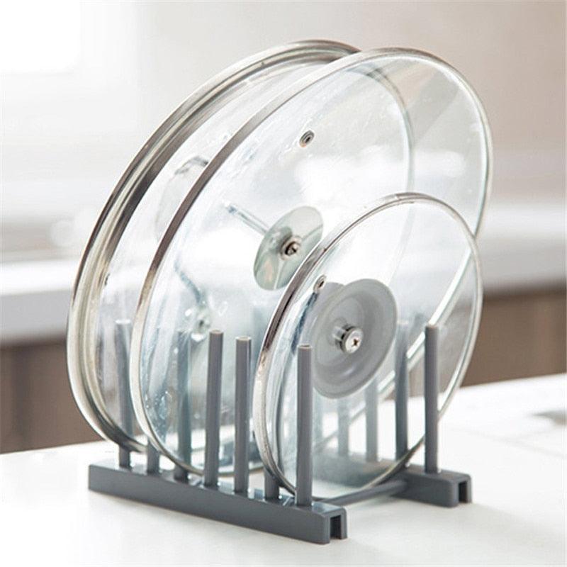 Kitchen Organizer Pot Lid Rack Stainless Steel Spoon Holder Shelf Cooking Dish Pan Cover Stand Accessories Novel Gadgets - YOURISHOP.COM