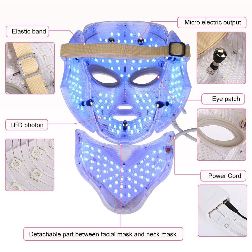 LED Facial Mask With Neck Skin Care 7 Colors Face Mask Treatment Beauty Anti Acne Therapy Whitening Korean Led Spa Mask Machine - YOURISHOP.COM
