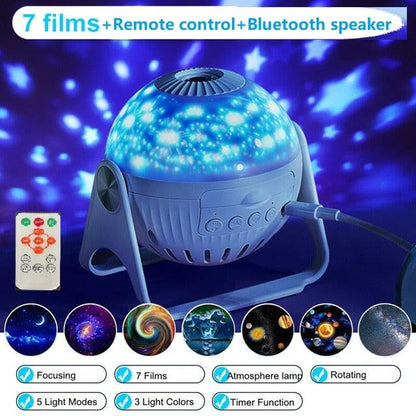LED Star Projector Night Light 7 In 1 Planetarium Projection Galaxy Starry Sky Projector Lamp USB Rotating With Speaker우주 무드등 - YOURISHOP.COM