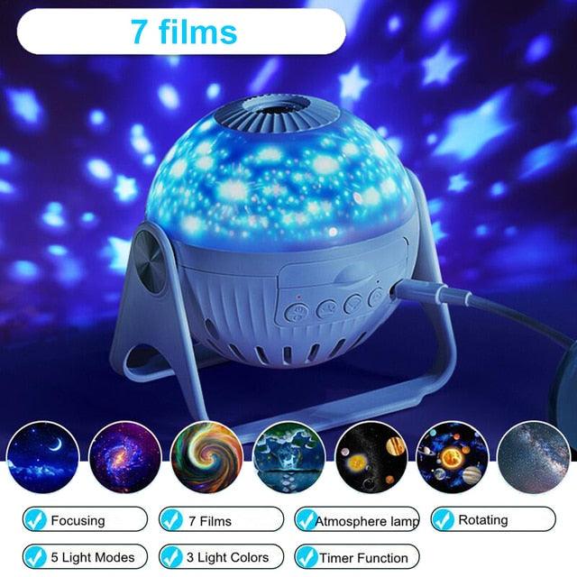 LED Star Projector Night Light 7 In 1 Planetarium Projection Galaxy Starry Sky Projector Lamp USB Rotating With Speaker우주 무드등 - YOURISHOP.COM