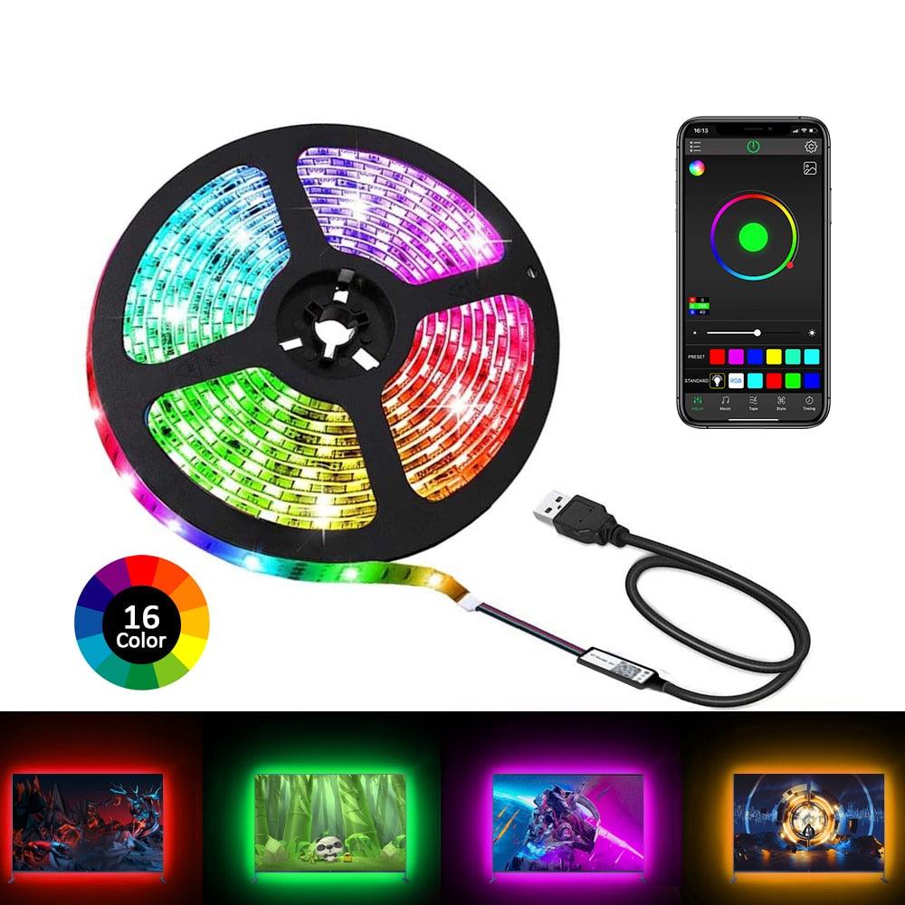 LED Strip Lights,Bluetooth APP Control 5050 RGB Led Lights,5V USB LED Strip Colorful Led Tape For TV Backlight Room Decoration - YOURISHOP.COM