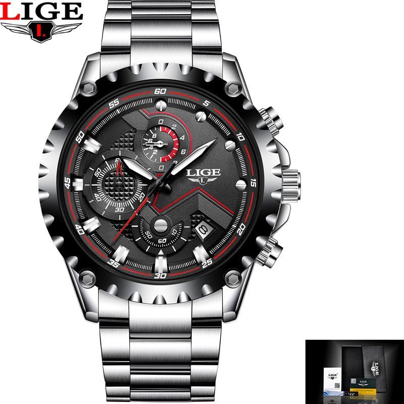 LIGE Brand Men&#39;s Fashion Watches Men Sport Waterproof Quartz Watch Man Full Steel Military Clock Wrist watches Relogio Masculino - YOURISHOP.COM