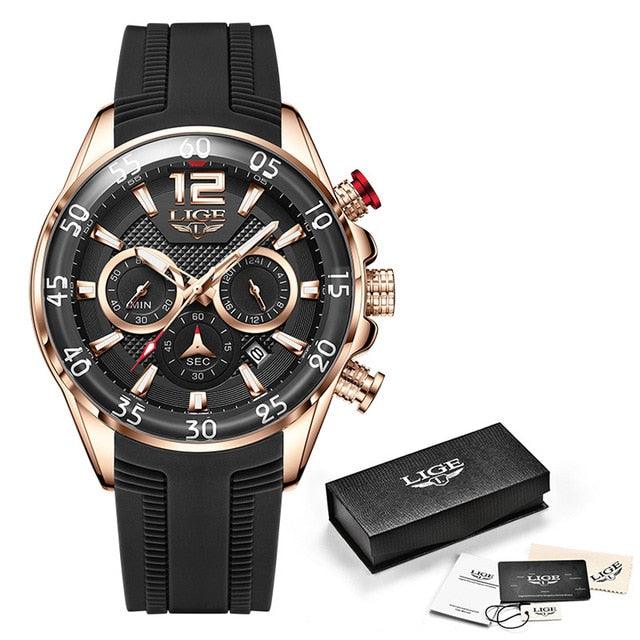 LIGE Fashion Mens Watches Top Brand Luxury Silicone Sport Watch Men Quartz Date Clock Waterproof Wristwatch Relogio Masculino - YOURISHOP.COM
