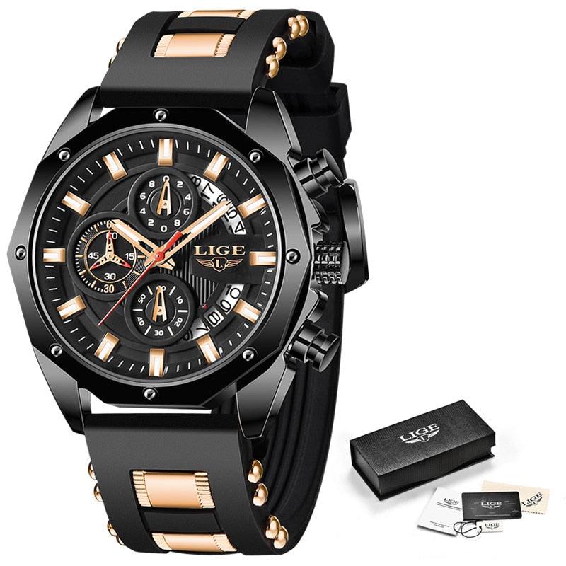 LIGE Fashion Mens Watches Top Brand Luxury Silicone Sport Watch Men Quartz Date Clock Waterproof Wristwatch Relogio Masculino - YOURISHOP.COM