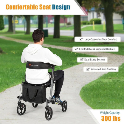 Lightweight Medical Walker SP37070，Folding Aluminum Rollator - YOURISHOP.COM