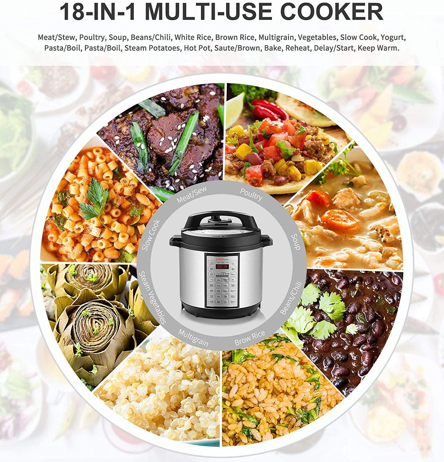LIVINGbasics 6 Quart Electric Pressure Cooker LB-PC-100M1H2 - YOURISHOP.COM