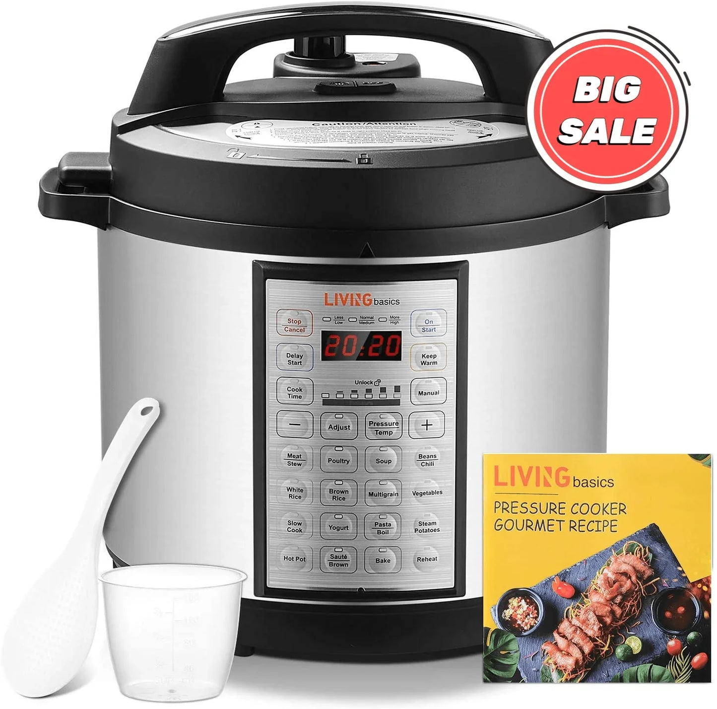 LIVINGbasics 6 Quart Electric Pressure Cooker LB-PC-100M1H2 - YOURISHOP.COM