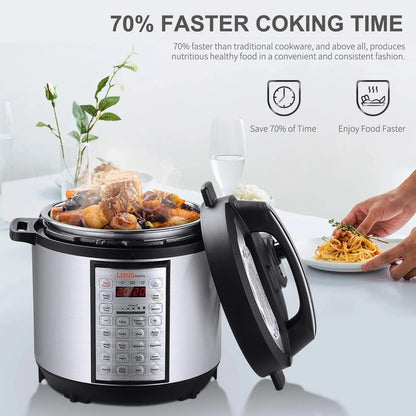 LIVINGbasics 6 Quart Electric Pressure Cooker LB-PC-100M1H2 - YOURISHOP.COM