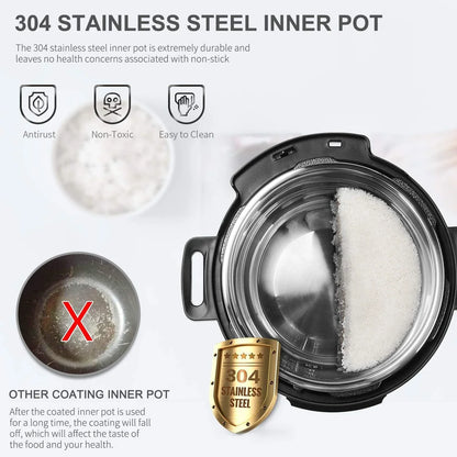 LIVINGbasics 6 Quart Electric Pressure Cooker LB-PC-100M1H2 - YOURISHOP.COM