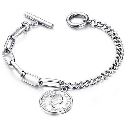 Love Heart Charm Bracelets For Women Gold Silver Color Stainless steel Bracelet&amp;Bangle Jewelry Europe American Style Jewelry - YOURISHOP.COM