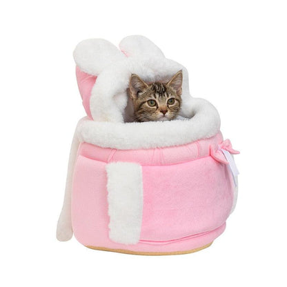 Lovely Pet Carrying Dog Cat Carrier Backpack Warn Plush Travel Bag Chest Pack Breathable Cat Upgrade Transport Backpack ZH847 - YOURISHOP.COM