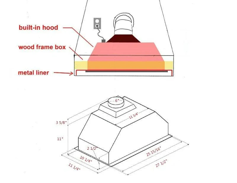 Luft insert rangehood LS-61,stainless steel,680CFM,30"/36" - YOURISHOP.COM