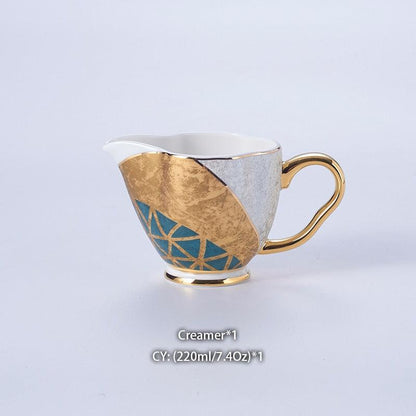 Luxury Bone China Coffee Set Gold Inlay Porcelain Tea Set Pot Cup Ceramic Mug Sugar Bowl Creamer Teapot Milk Jug Coffeeware - YOURISHOP.COM