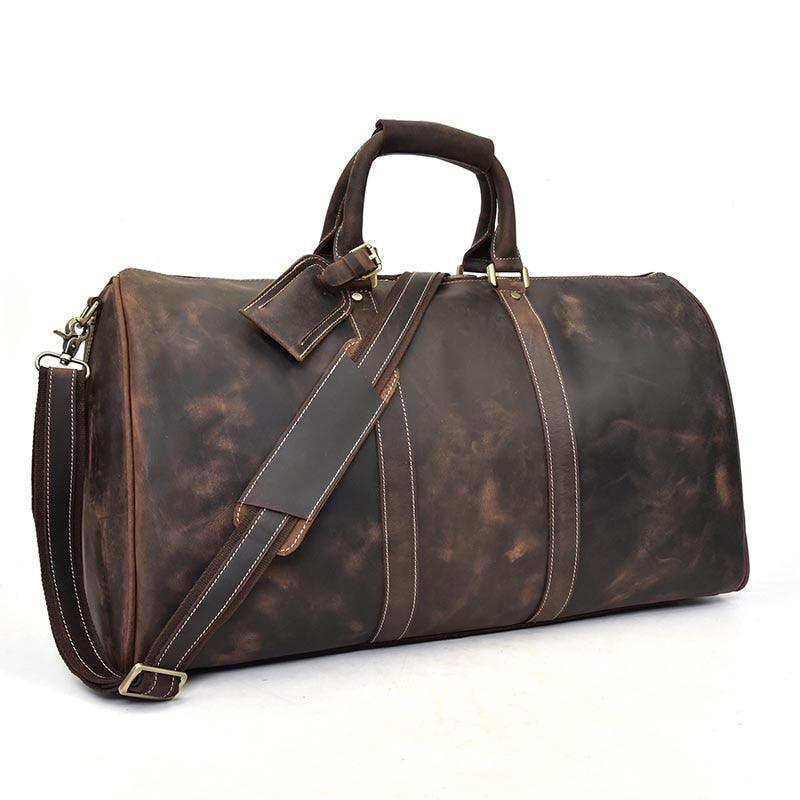 MAHEU Men Genuine Leather Travel Bag Travel Tote Big Weekend Bag Man Cowskin Duffle Bag Hand Luggage Male Handbags Large 60cm - YOURISHOP.COM
