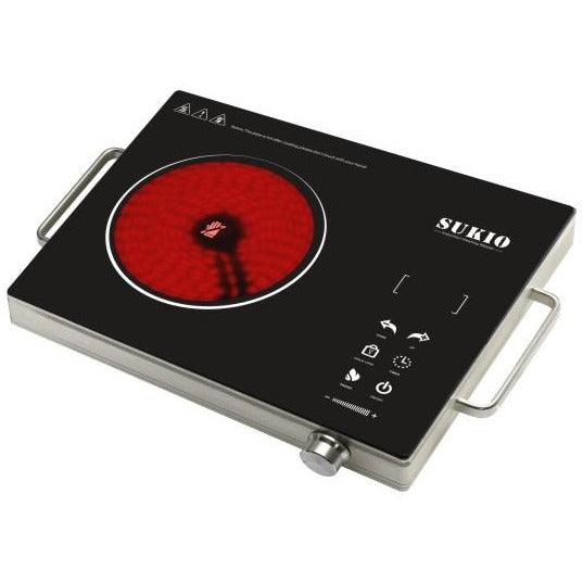 Makoto electric-ceramic stove SK-K5, infrared heating with polished black crystal plate