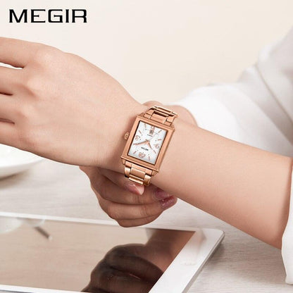 MEGIR Ladies Watches Rose Gold Luxury Women Bracelet Watch for Lovers Fashion Girl Quartz Wristwatch Clock Relogio Feminino 1079 - YOURISHOP.COM