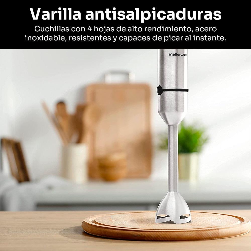 Mellerware Hand Blender, Black Spiro Core Beater, High Power 1000W, Turbo function, Measuring Cup, Stainless Steel, Kitchen Accessories, Very Powerful, Speed Adjustable, Detachable, Anti-Bacteria - YOURISHOP.COM