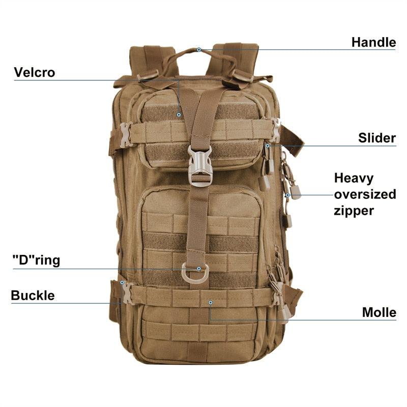 Men Army Military Tactical Backpack 1000D Polyester 30L 3P Softback Outdoor Waterproof Rucksack Hiking Camping Hunting Bags - YOURISHOP.COM
