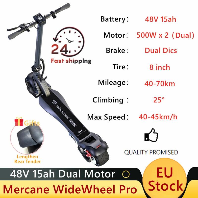 Mercane WideWheel Pro Kickscooter Dual Motor Smart Electric Scooter 48V 1000W 40km/h - YOURISHOP.COM