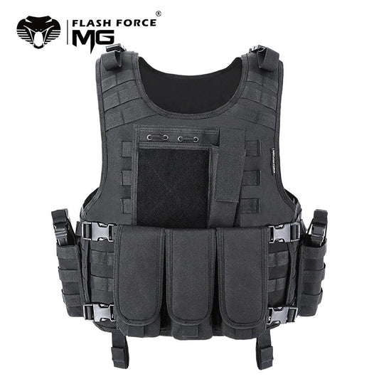 MGFLASHFORCE Molle Airsoft Vest Tactical Vest Plate Carrier Swat Fishing Hunting Paintball Vest Military Army Armor Police Vest - YOURISHOP.COM