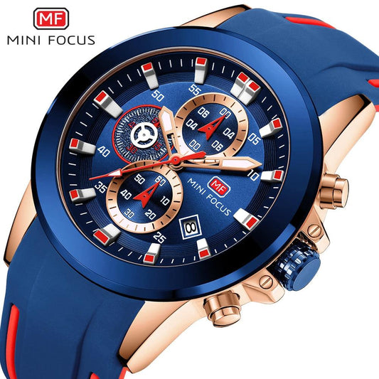 MINI FOCUS Chronograph Mens Watches Brand Luxury Casual Sport Date Quartz Silicone Wristwatches Waterproof Men&#39;s Wrist watch Man - YOURISHOP.COM