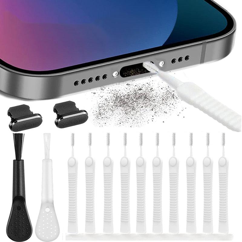 Mobile Phone Charging Port Dust Plug for IPhone 14 13 Pro Max Port Cleaner Kit Computer Keyboard Cleaner Tool Cleaner Brush - YOURISHOP.COM