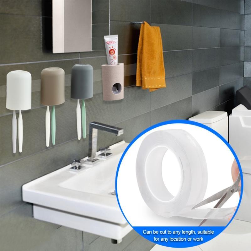Monster Tape Waterproof Wall Stickers Reusable Heat Resistant Bathroom Home Decoration Tapes Transparent Double Sided Nano Tape - YOURISHOP.COM