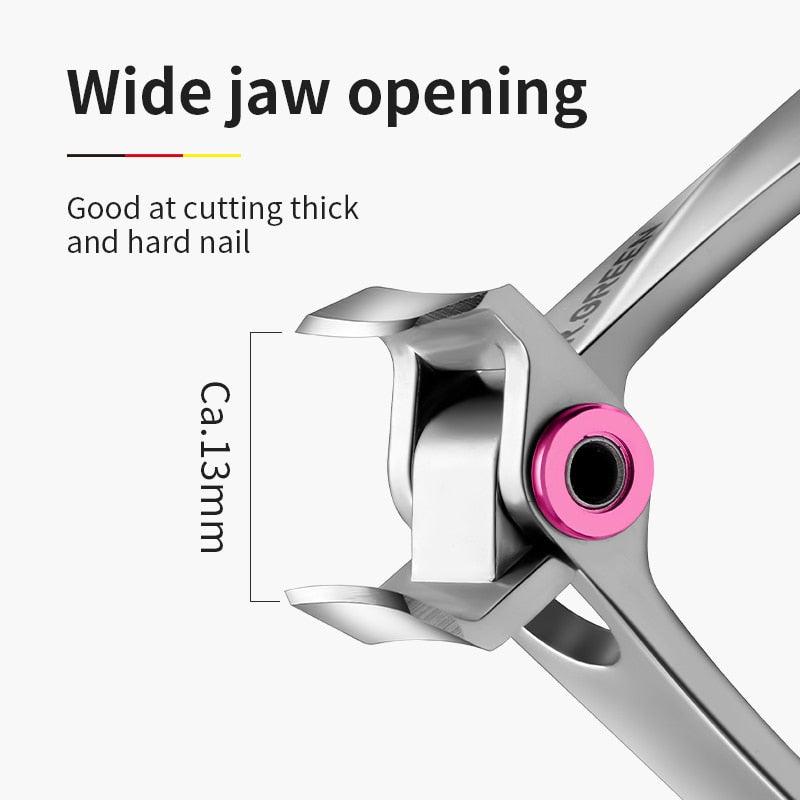 MR.GREEN Nail Clippers Stainless Steel Wide Jaw Opening Manicure Fingernail Cutter Thick Hard Ingrown Toenail Scissors tools - YOURISHOP.COM