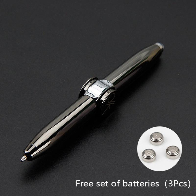 Multi-Function LED Gyro Pens for Writing Metal Stress Relief Ballpoint Gel Pen Spinning Office School Supplies Stationery - YOURISHOP.COM