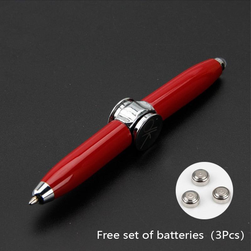 Multi-Function LED Gyro Pens for Writing Metal Stress Relief Ballpoint Gel Pen Spinning Office School Supplies Stationery - YOURISHOP.COM