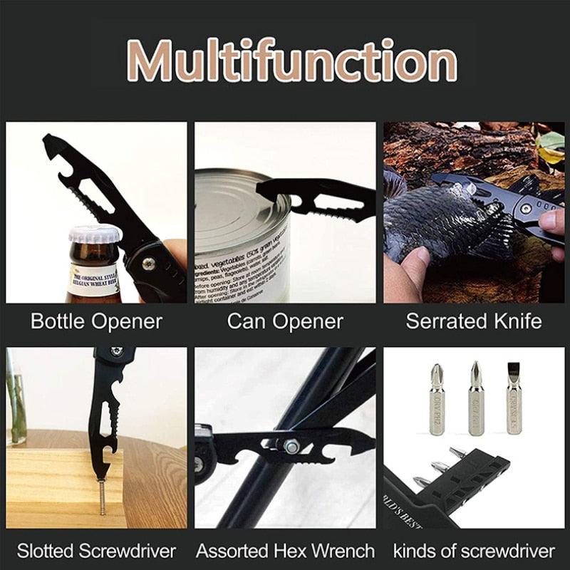 Multifunctional Pliers Multitool Claw Hammer Stainless Steel Tool Outdoor Survival Wire Cutter Camping Knife Wrench Hand Tools - YOURISHOP.COM