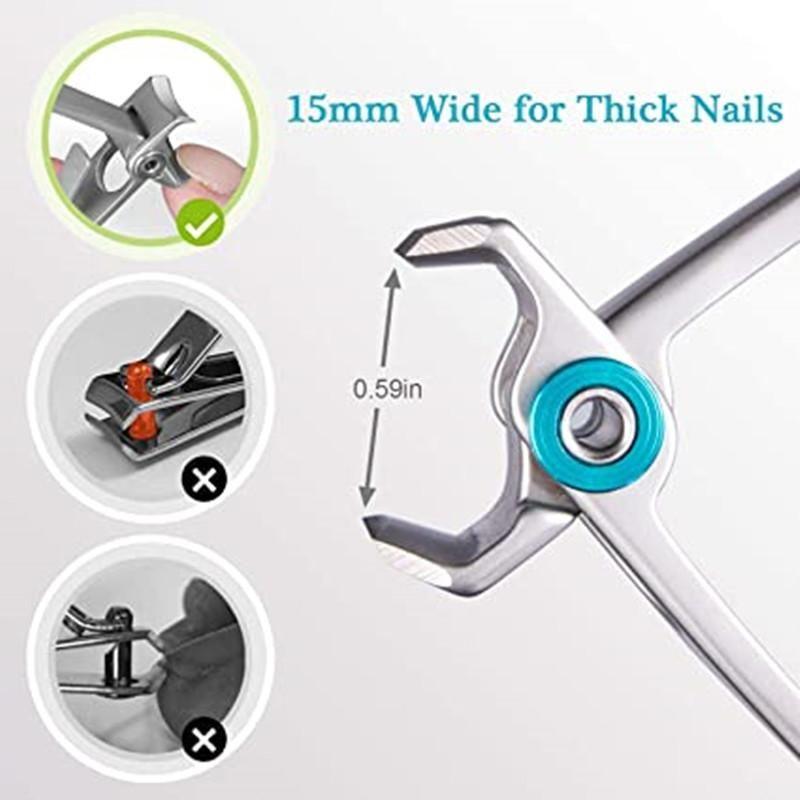 Nail Clippers Stainless Steel Wide Jaw Opening Manicure Nail Clipper Fingernail Cutter Thick Hard Ingrown Toenail Pedicure Tool - YOURISHOP.COM