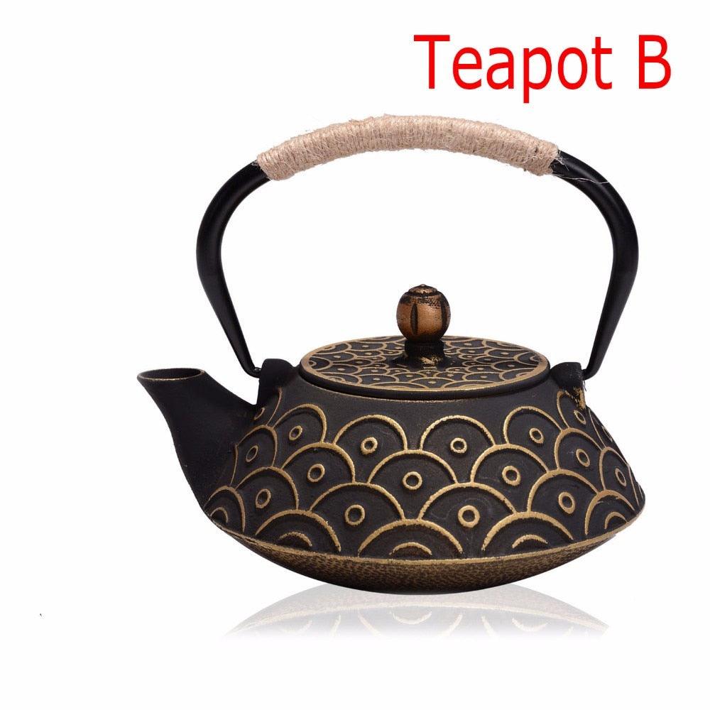 New 7 Chioces Cast Iron Teapot Set Japanese Tea Pot Tetsubin Kettle Enamel 900ml Kung Fu Infusers Metal With Strainer Net Filter - YOURISHOP.COM
